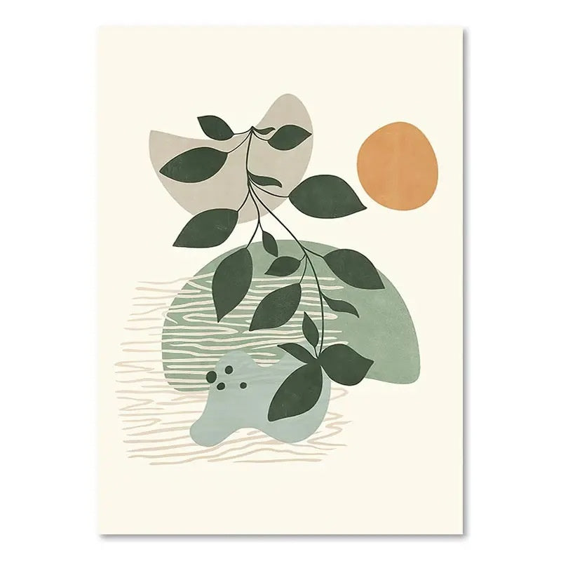 Green Plant Decorative Canvas | Modern Nature-Inspired Wall Art