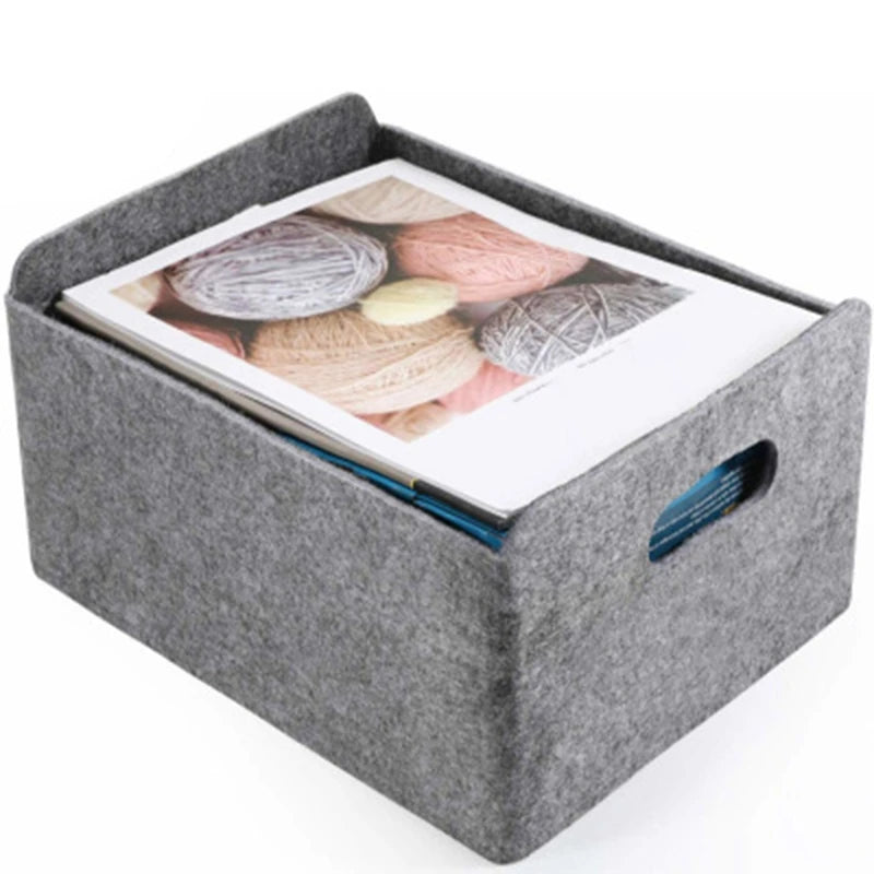 2Pcs Felt Storage Baskets with Handles | Collapsible & Convenient Storage Solution