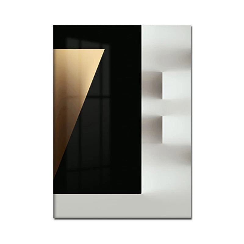 Nordic Abstract Black & White Geometric Canvas Art – Modern Wall Décor for Living Room