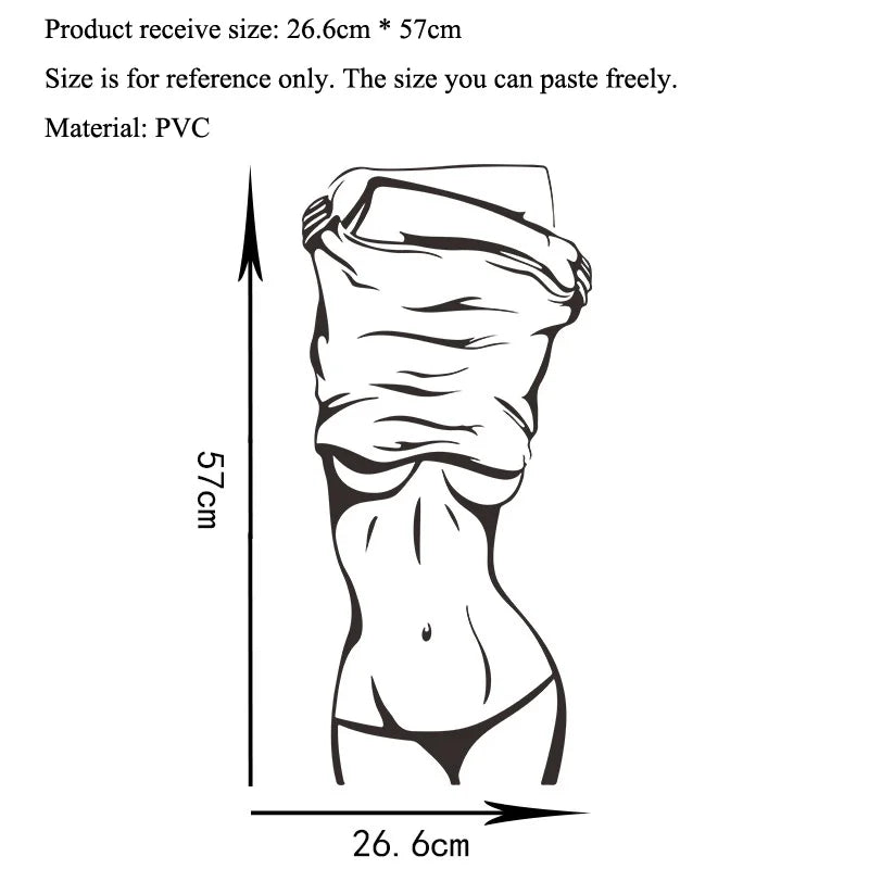 Sexy Girl Wall Sticker – Creative Art Decal for Living Room, Bedroom & Fitness Spaces