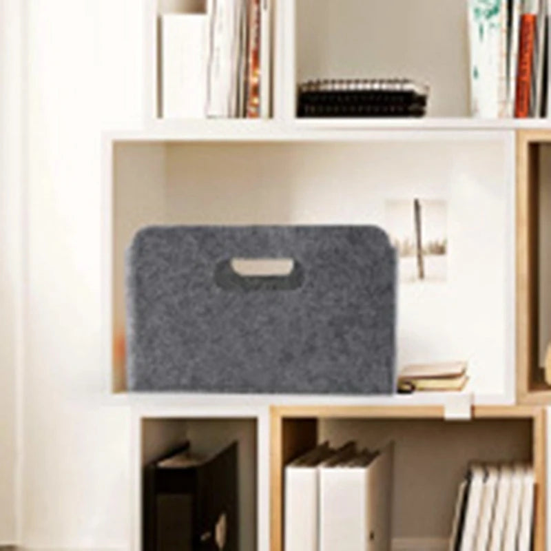 2Pcs Felt Storage Baskets with Handles | Collapsible & Convenient Storage Solution