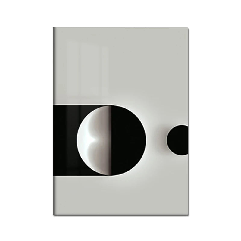 Nordic Abstract Black & White Geometric Canvas Art – Modern Wall Décor for Living Room