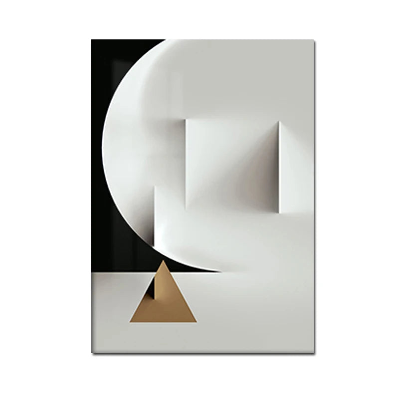 Nordic Abstract Black & White Geometric Canvas Art – Modern Wall Décor for Living Room