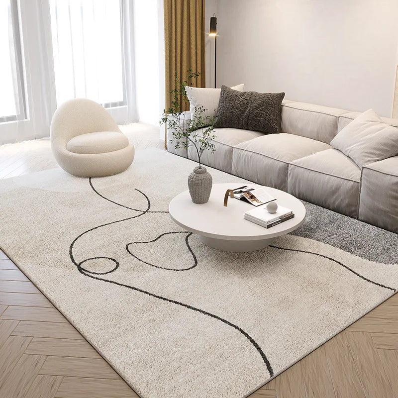 VIKAMA Modern Abstract Plush Carpet – Nordic Style Soft Rug for Living Room & Bedroom