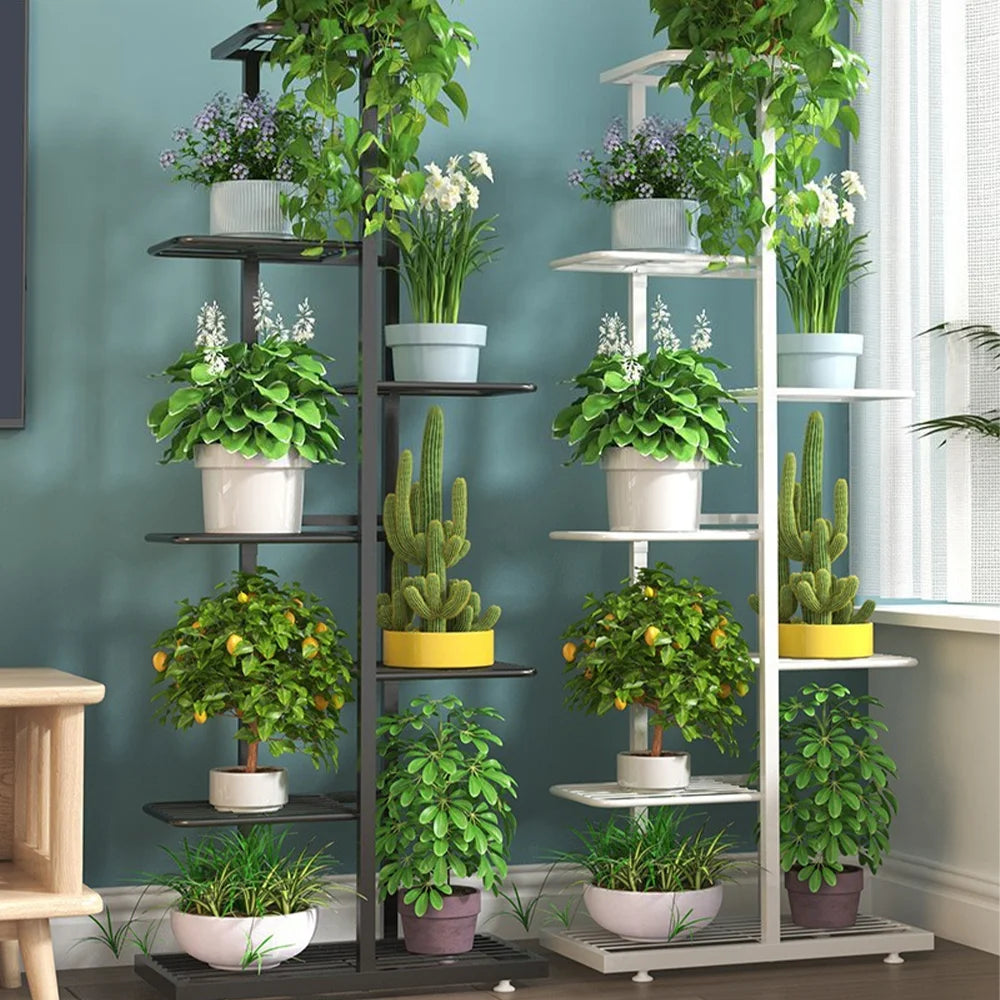 3/7-Tier Plant Stand with Wheels – Flower Display Rack & Indoor Storage Shelf