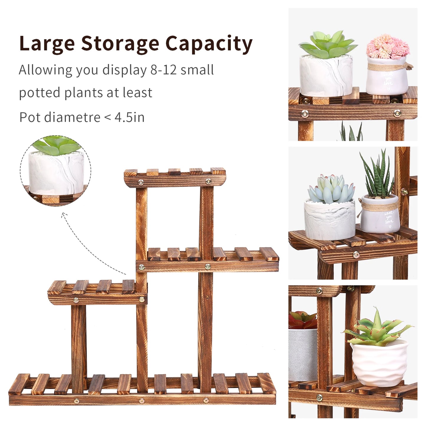 4-Tier Flower Pot Holder – Corner Plant Display Rack for Balcony & Garden