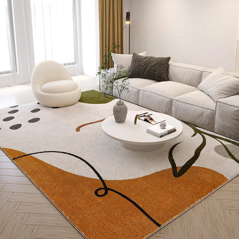 VIKAMA Modern Abstract Plush Carpet – Nordic Style Soft Rug for Living Room & Bedroom