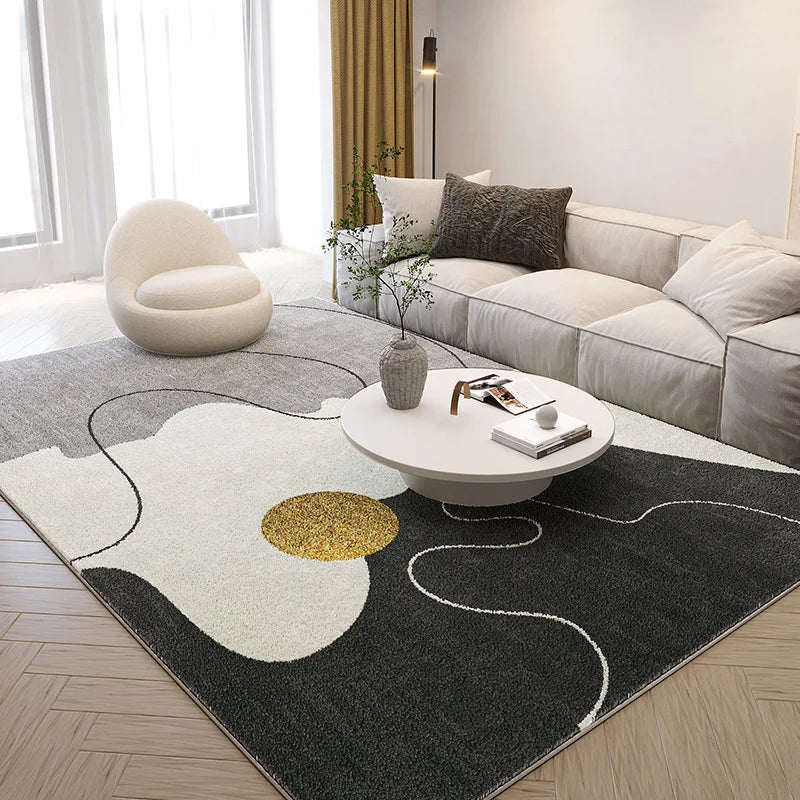 VIKAMA Modern Abstract Plush Carpet – Nordic Style Soft Rug for Living Room & Bedroom