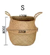 Rattan Hanging Basket – Versatile Seaweed Flowerpot & Storage Solution