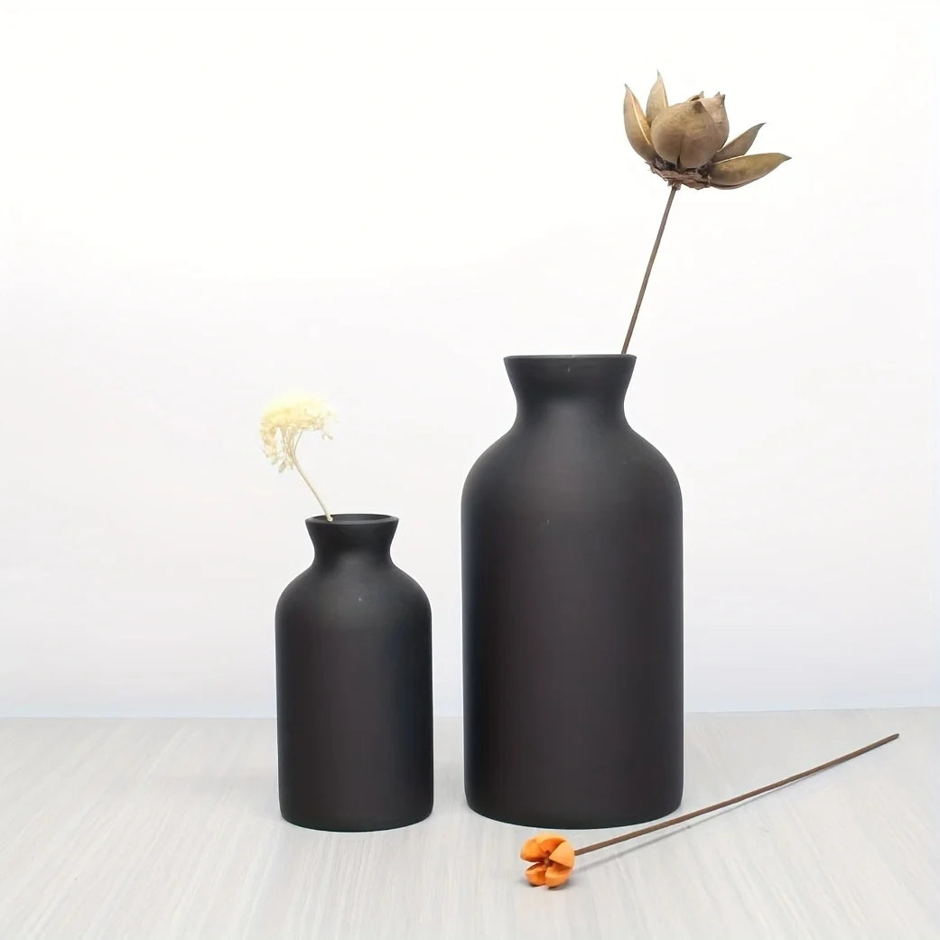 Boho Chic Black Vase Set – Elegant Decorative Centerpieces for Home & Offic