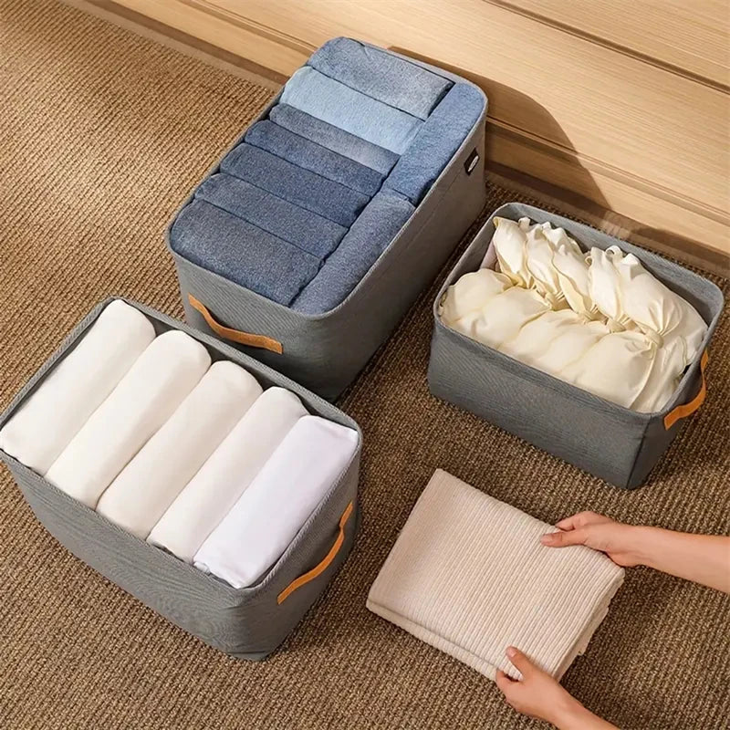 Cube Folding Fabric Storage Baskets | Closet Organizers for Clothes, Toys & Home Office Shelf Storage
