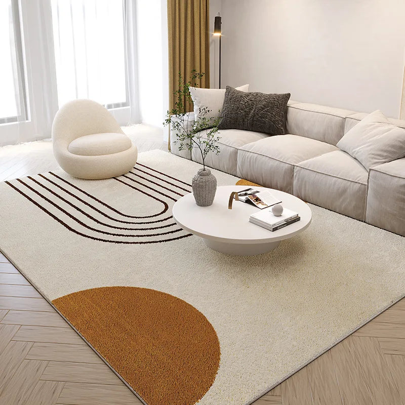 VIKAMA Modern Abstract Plush Carpet – Nordic Style Soft Rug for Living Room & Bedroom