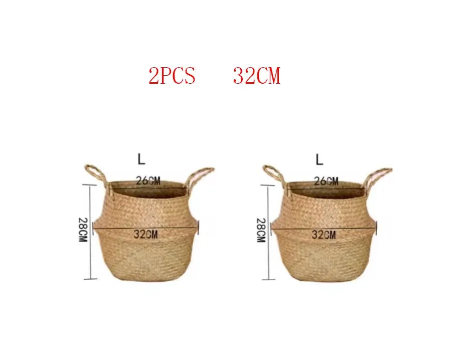 Rattan Hanging Basket – Versatile Seaweed Flowerpot & Storage Solution