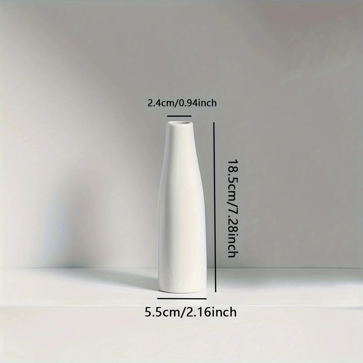 Modern Farmhouse Ceramic Vase – Decorative White Tabletop Décor for Living Room