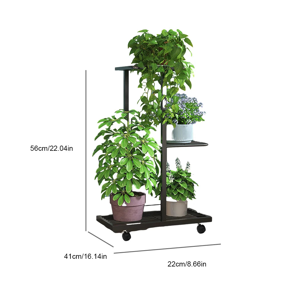 3/7-Tier Plant Stand with Wheels – Flower Display Rack & Indoor Storage Shelf