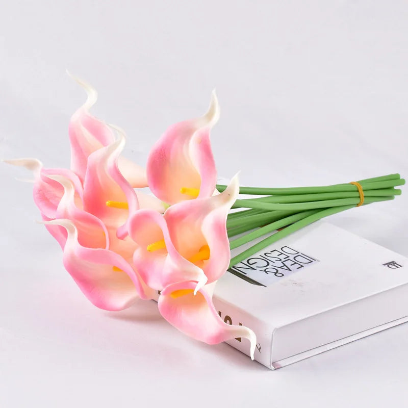 5-Piece Calla Lily Artificial Flower Bouquet – Elegant Wedding & Home Décor