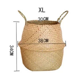 Rattan Hanging Basket – Versatile Seaweed Flowerpot & Storage Solution