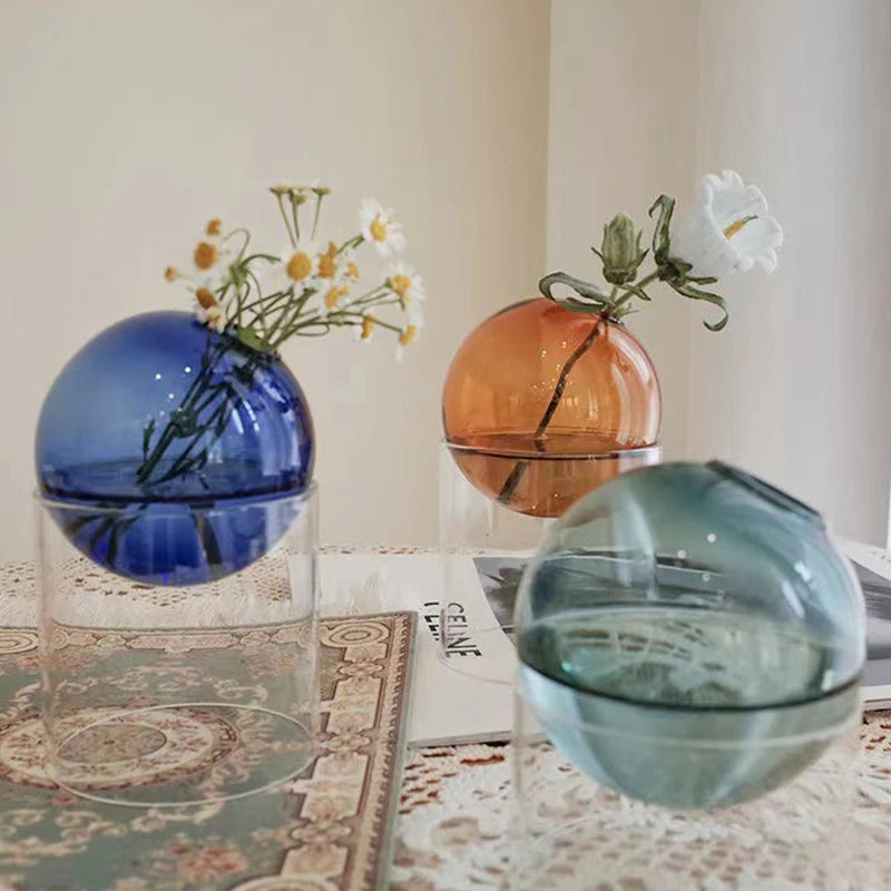 Mini Round Glass Flower Vase