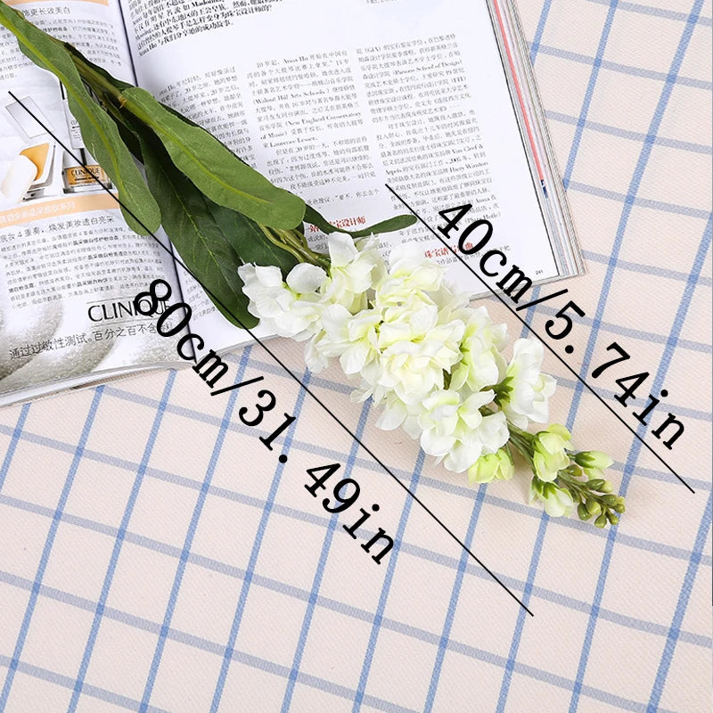 Artificial Hyacinth & Green Leaves – Silk Violet Flowers for Wedding, Party & Home Décor