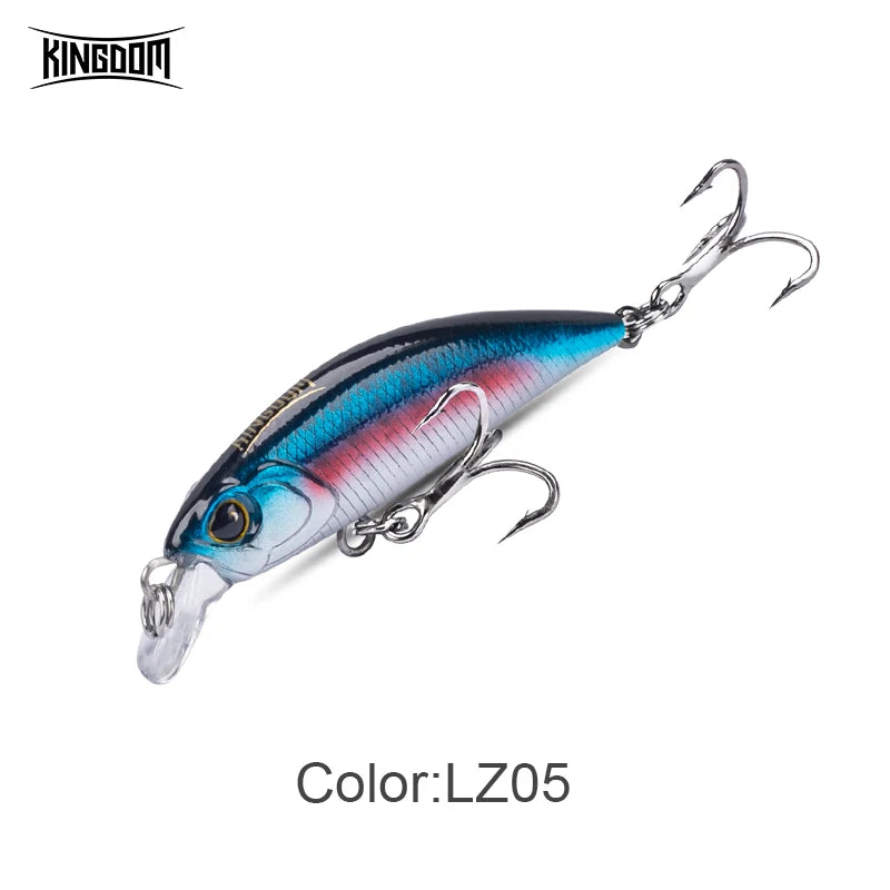 Kingdom Fishing Lures Micro Fly Minnow 3.6g 7g 45mm 60mm Sinking Minnow Artificial Wobblers Hard Bait Noise System Bass Pike