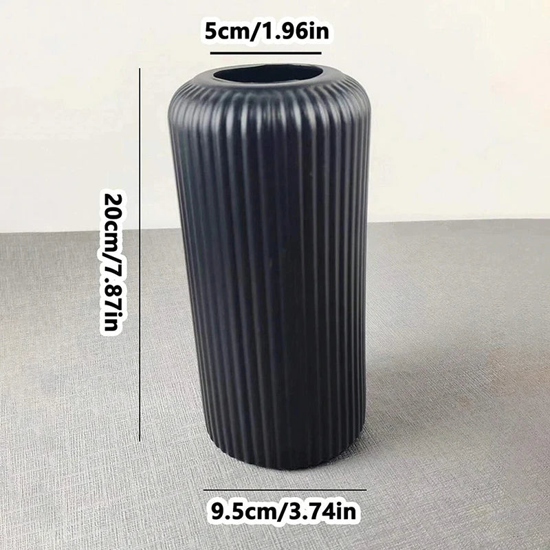 Striped Ceramic-Inspired Vase – Creative Floral Display for Home Décor