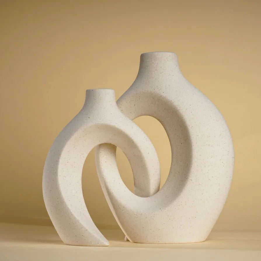 CAPIRON Luxe Vase — 21cm & 28cm Large Nordic Ceramic Decor | Modern Living Room Elegance