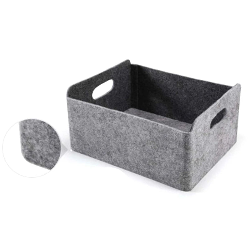 2Pcs Felt Storage Baskets with Handles | Collapsible & Convenient Storage Solution