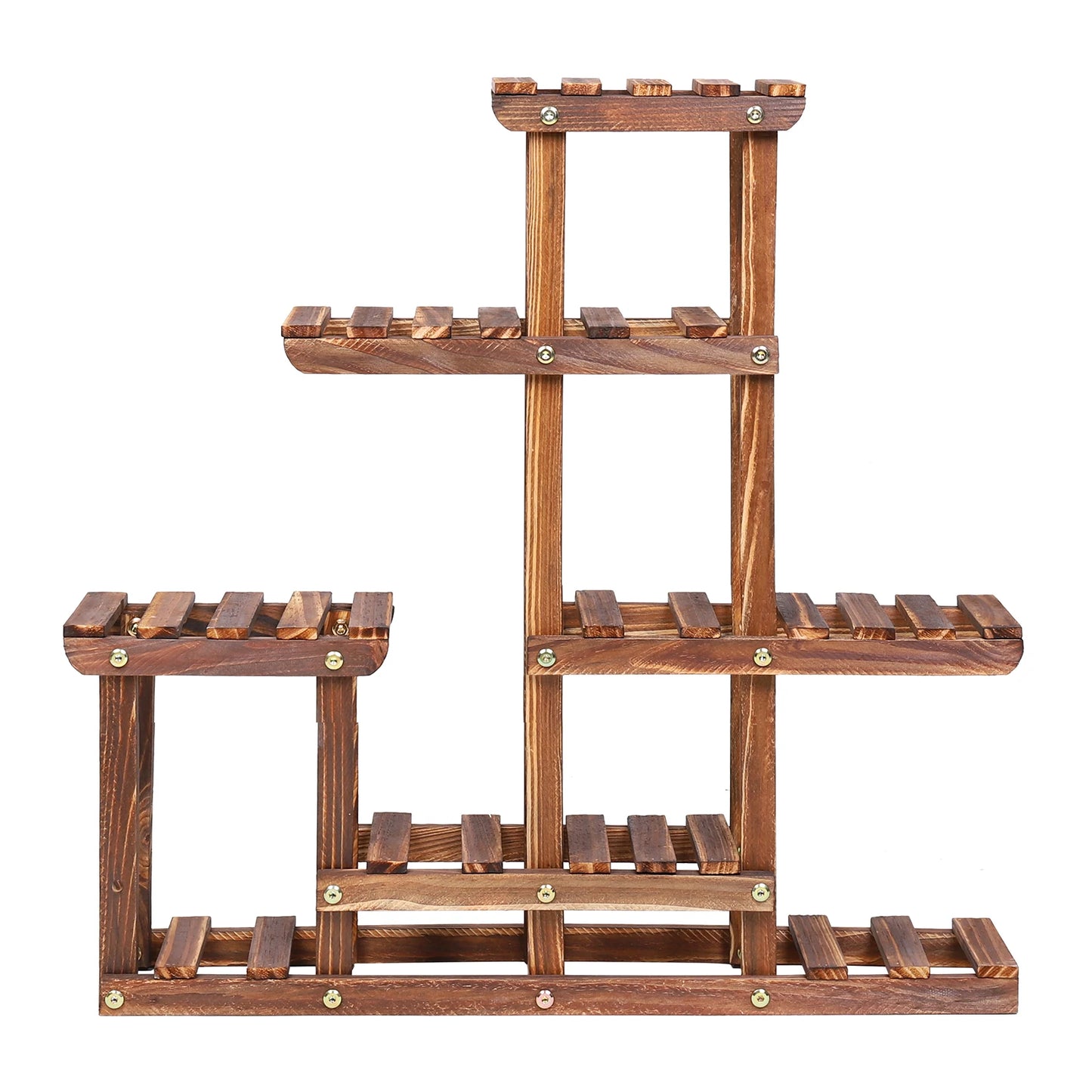 6-Tier Pine Wood Plant Stand – Succulent & Flower Display Rack for Indoor/Outdoor Balcony