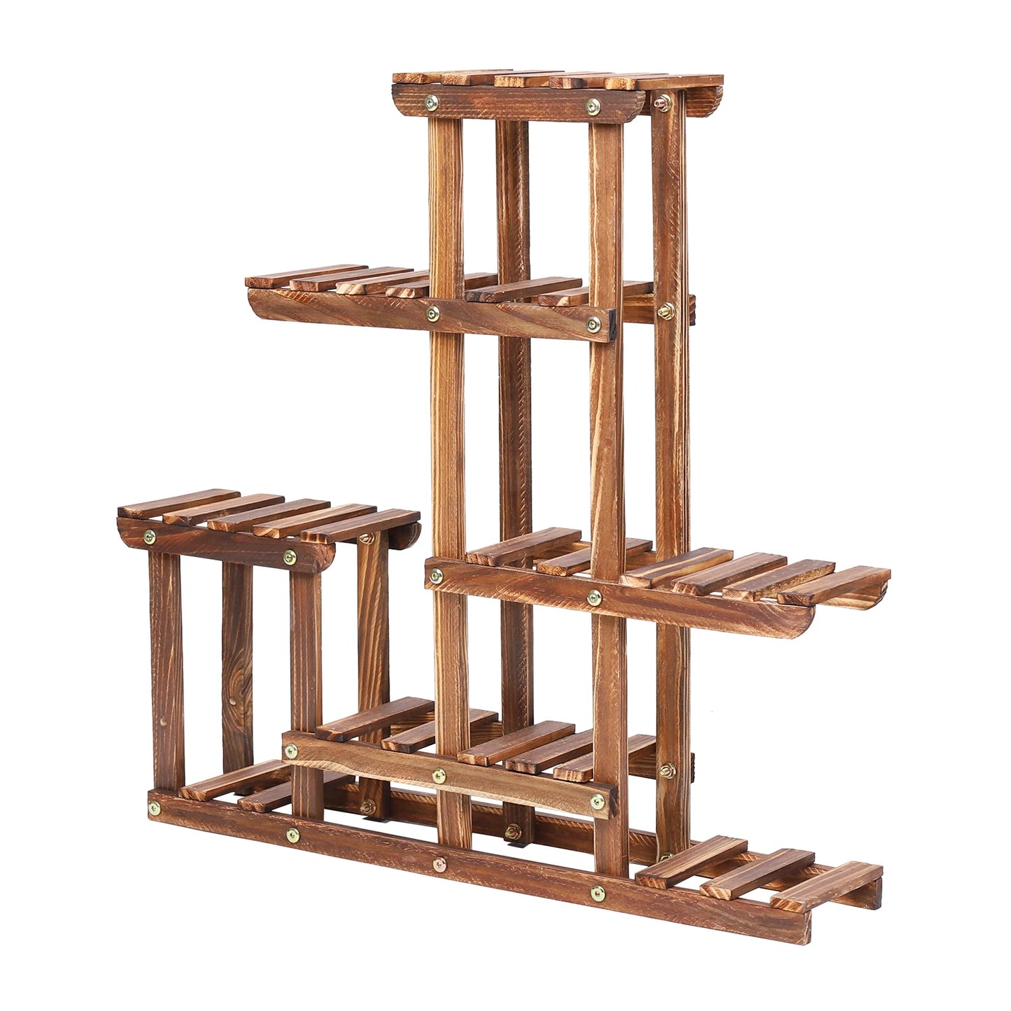 6-Tier Pine Wood Plant Stand – Succulent & Flower Display Rack for Indoor/Outdoor Balcony