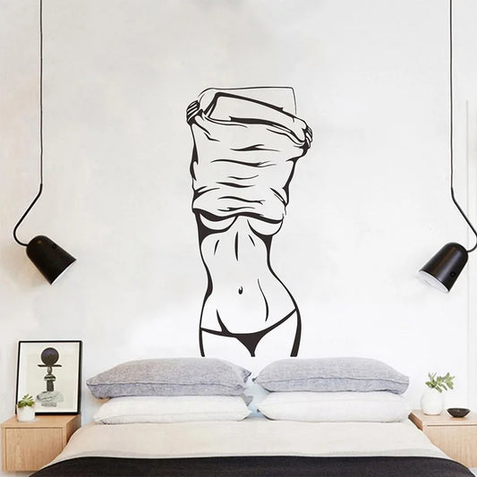 Sexy Girl Wall Sticker – Creative Art Decal for Living Room, Bedroom & Fitness Spaces