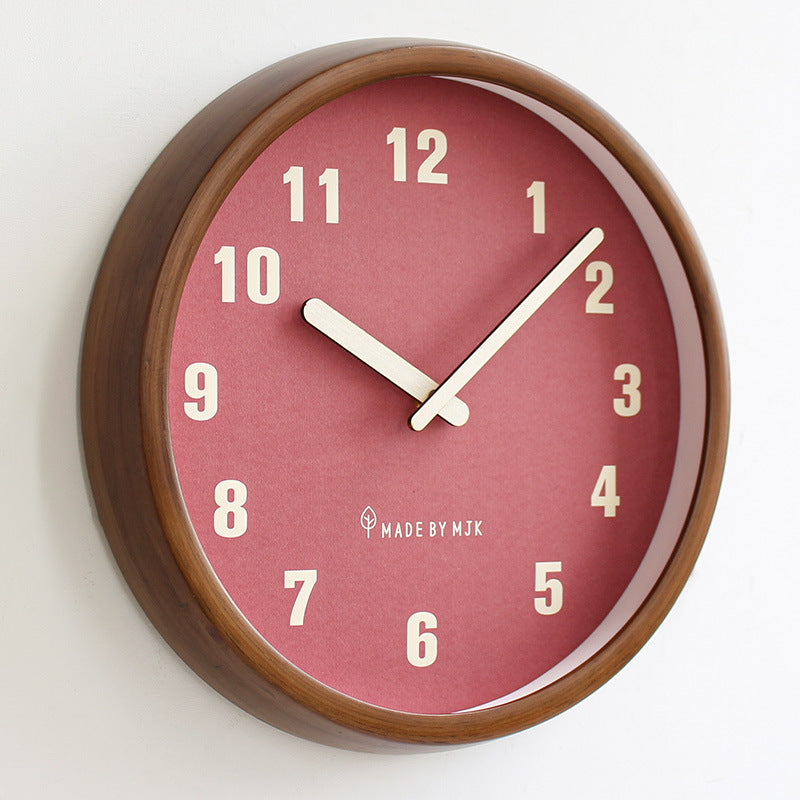 Retro Solid Wood Wall Clock | Modern Minimalist Design for Living Room Decor