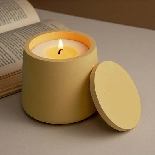 Round Candle Jar Mold with Lid