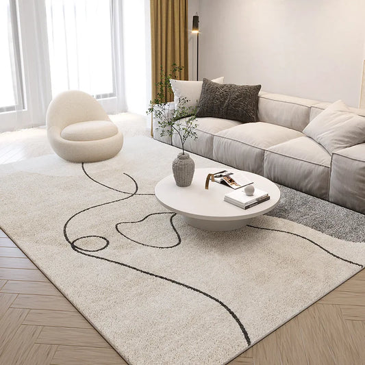 VIKAMA Modern Abstract Plush Carpet – Nordic Style Soft Rug for Living Room & Bedroom