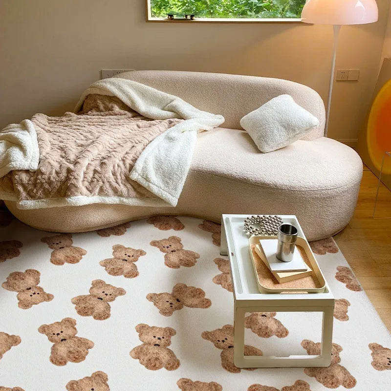 Japanese Style Carpets | Minimalist Living Room & Bedroom Plaid Checkerboard Rug, Large Plush Floor Mat