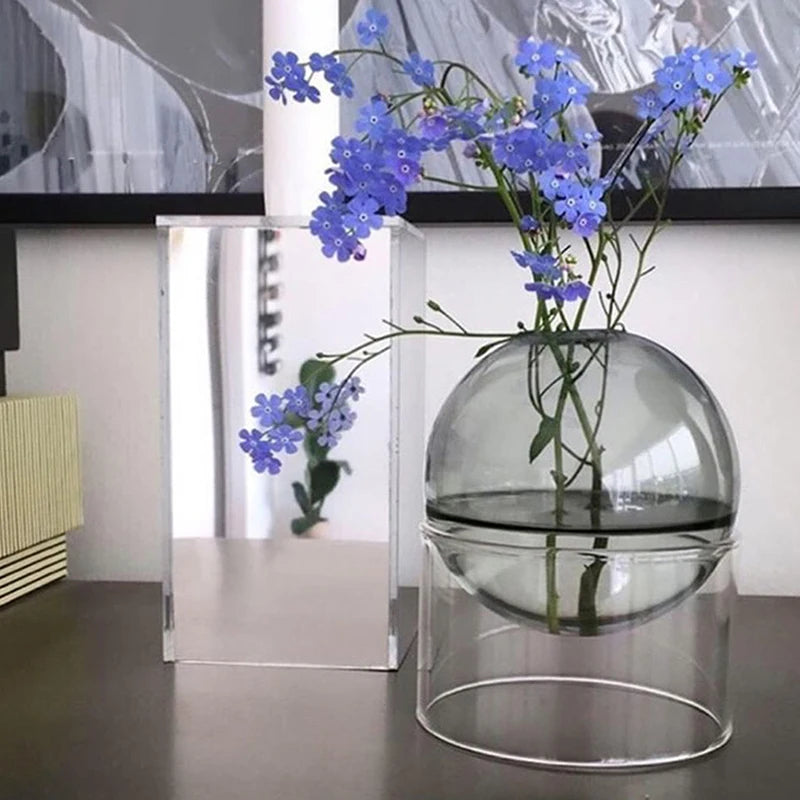 Mini Round Glass Flower Vase