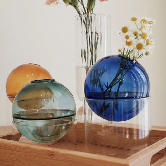 Mini Round Glass Flower Vase