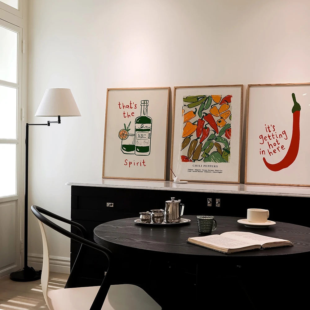 Japanese Hot Chilli Pepper Wall Art  Painting Nordic Posters And Prints