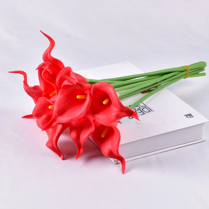 5-Piece Calla Lily Artificial Flower Bouquet – Elegant Wedding & Home Décor