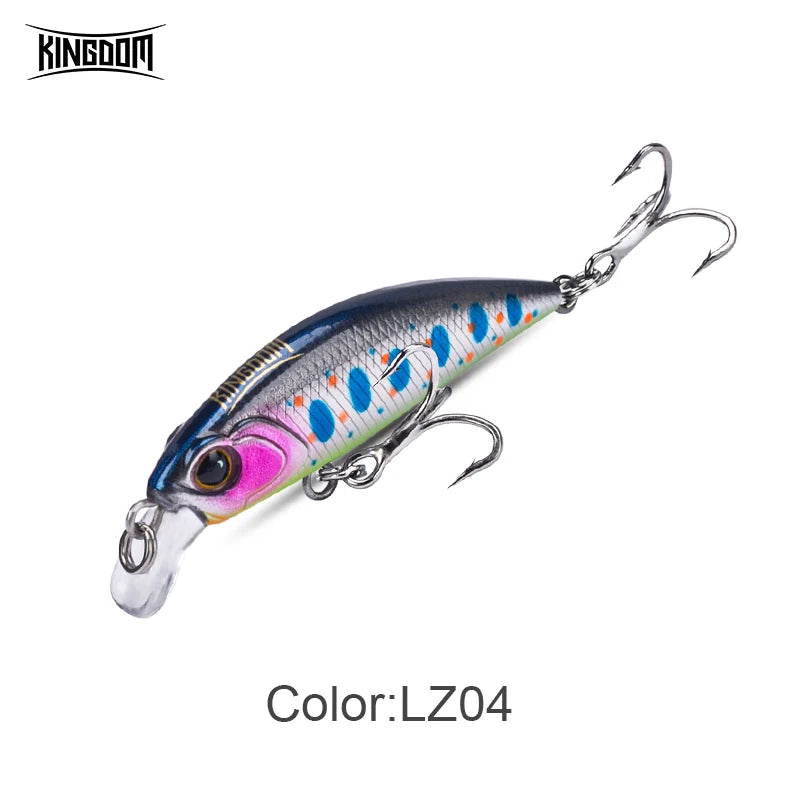 Kingdom Fishing Lures Micro Fly Minnow 3.6g 7g 45mm 60mm Sinking Minnow Artificial Wobblers Hard Bait Noise System Bass Pike