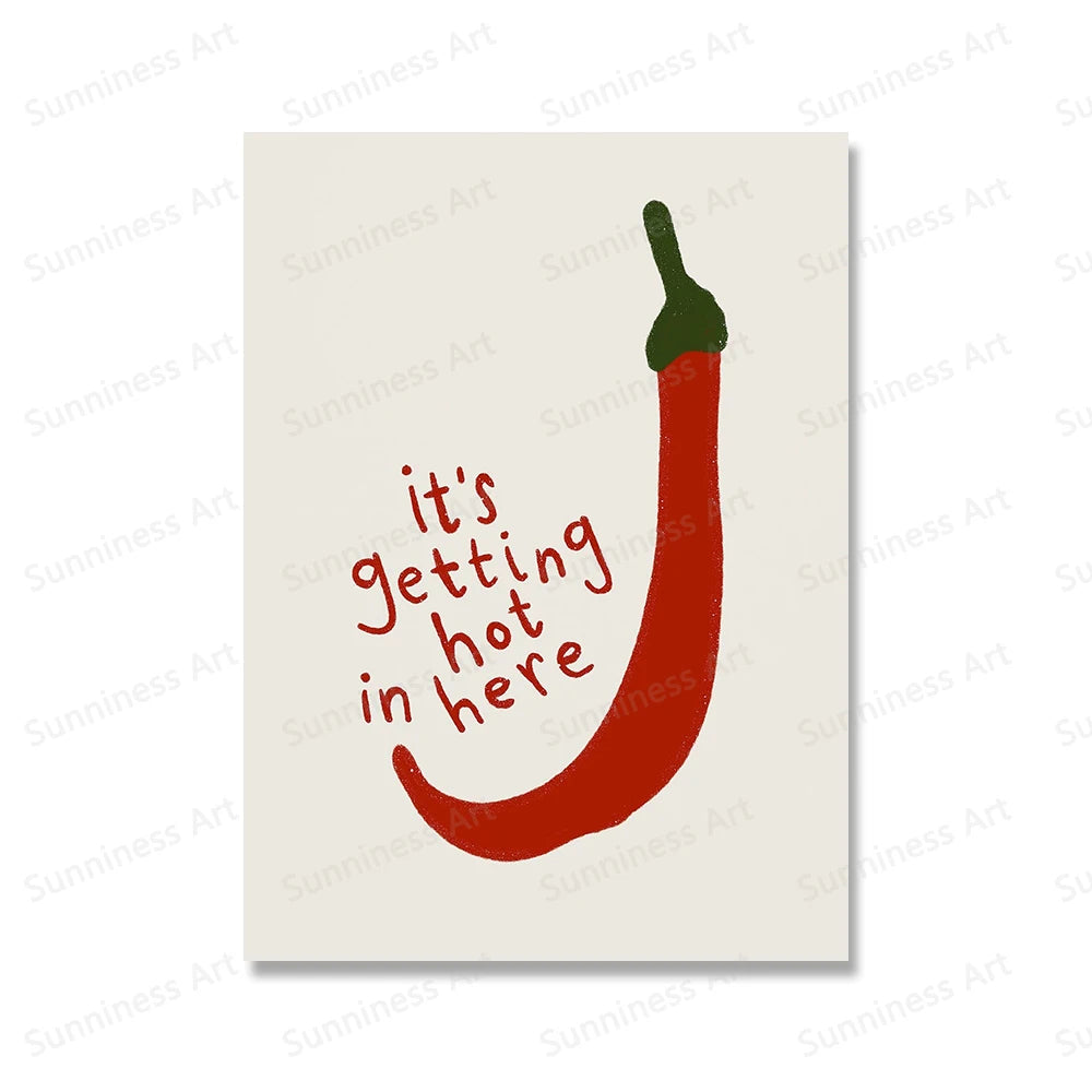 Japanese Hot Chilli Pepper Wall Art  Painting Nordic Posters And Prints