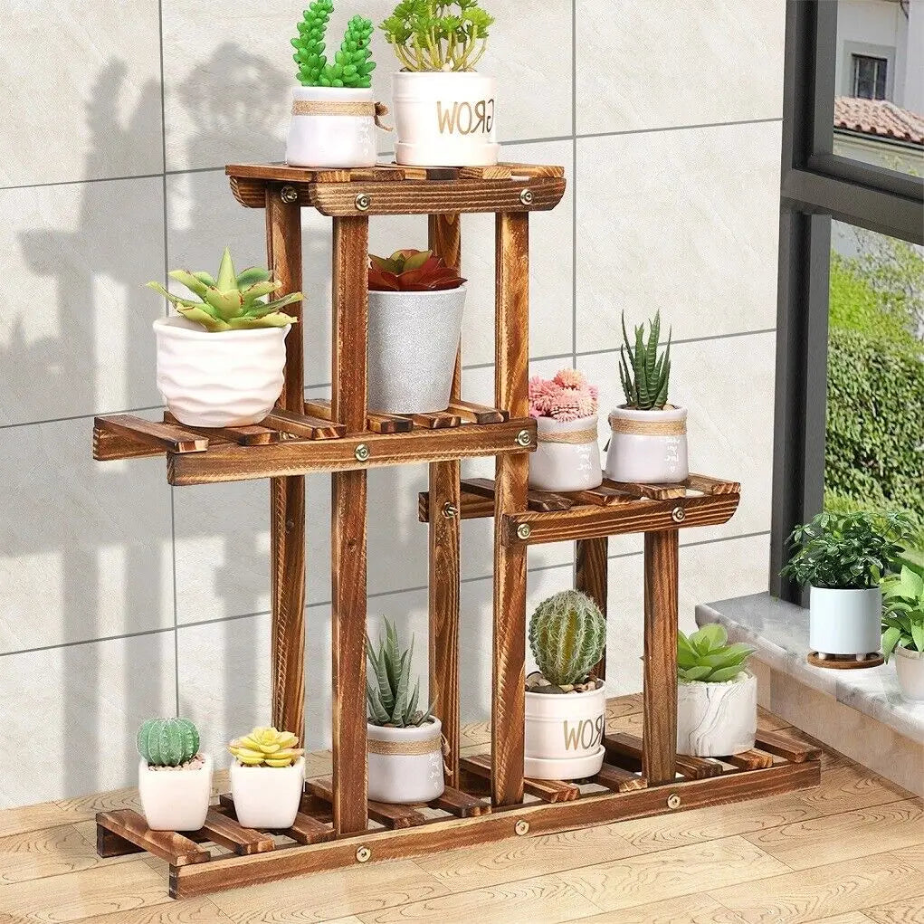 4-Tier Flower Pot Holder – Corner Plant Display Rack for Balcony & Garden