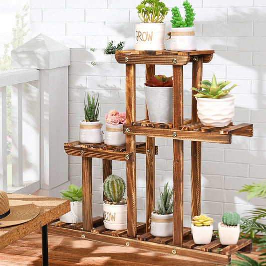 4-Tier Flower Pot Holder – Corner Plant Display Rack for Balcony & Garden