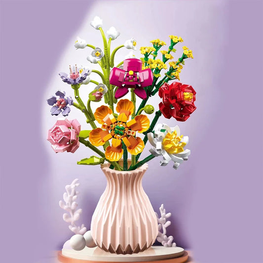 Sunflower & Rose Brick Bouquet Set