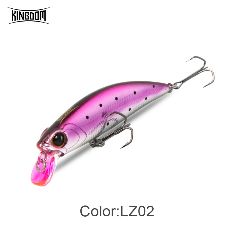 Kingdom Fishing Lures Micro Fly Minnow 3.6g 7g 45mm 60mm Sinking Minnow Artificial Wobblers Hard Bait Noise System Bass Pike