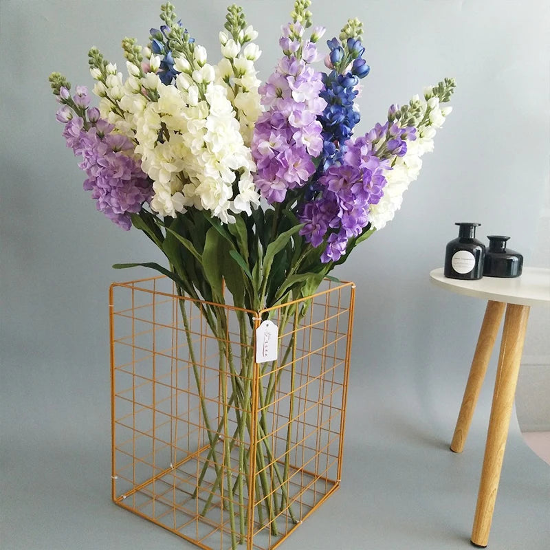 Artificial Hyacinth & Green Leaves – Silk Violet Flowers for Wedding, Party & Home Décor