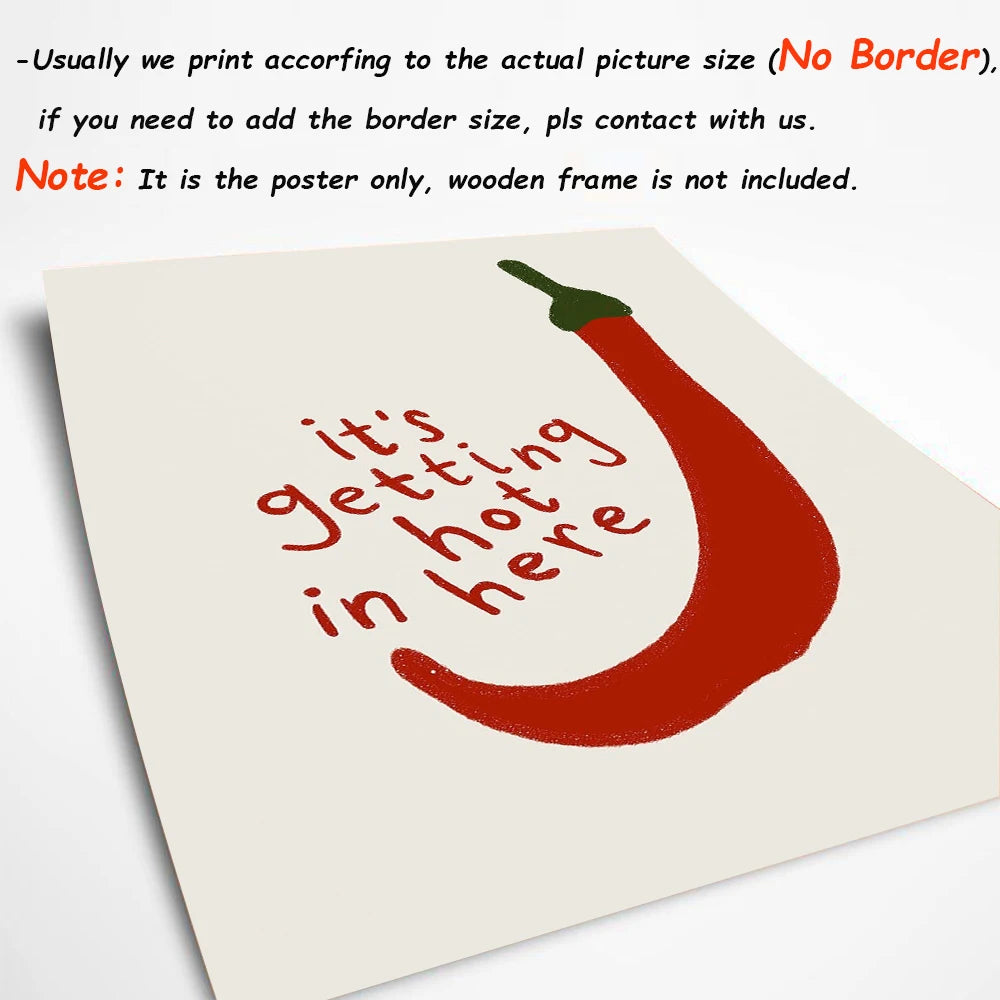 Japanese Hot Chilli Pepper Wall Art  Painting Nordic Posters And Prints