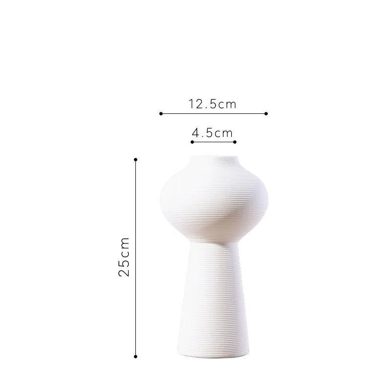 Handcrafted Zen Ceramic Vase – Black & White Minimalist Art Décor for Living Room