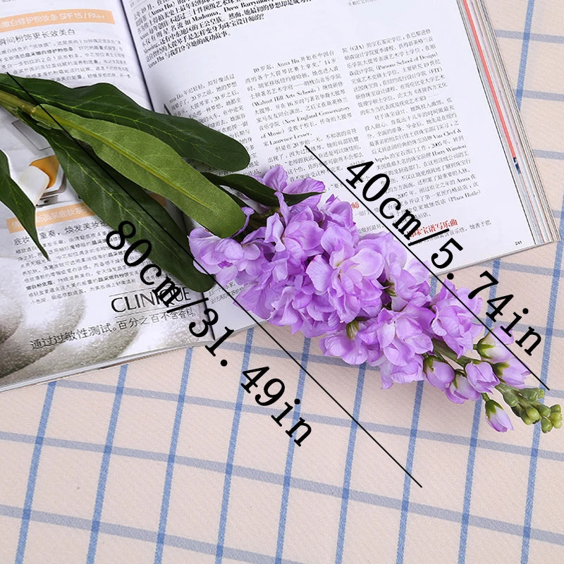 Artificial Hyacinth & Green Leaves – Silk Violet Flowers for Wedding, Party & Home Décor