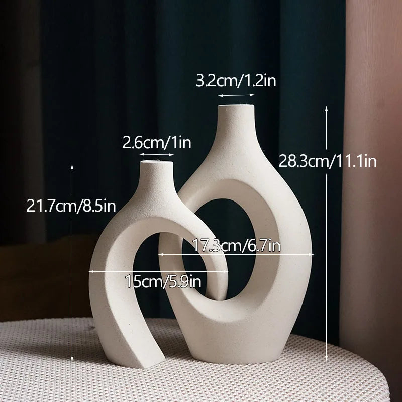 CAPIRON Luxe Vase — 21cm & 28cm Large Nordic Ceramic Decor | Modern Living Room Elegance