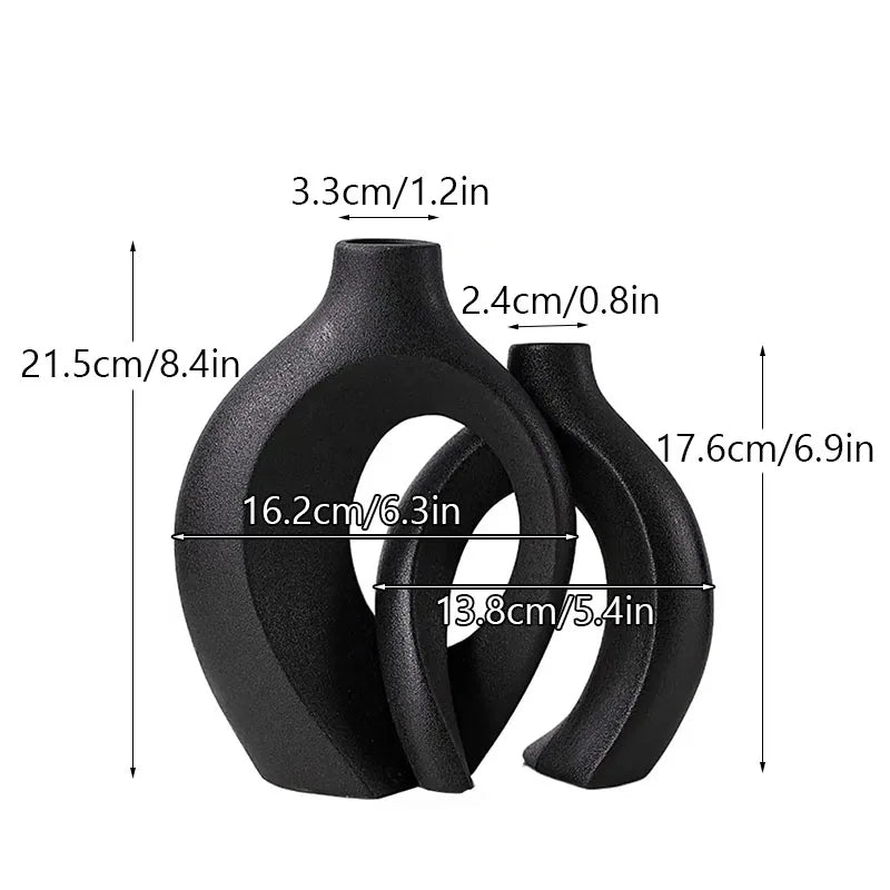 CAPIRON Luxe Vase — 21cm & 28cm Large Nordic Ceramic Decor | Modern Living Room Elegance